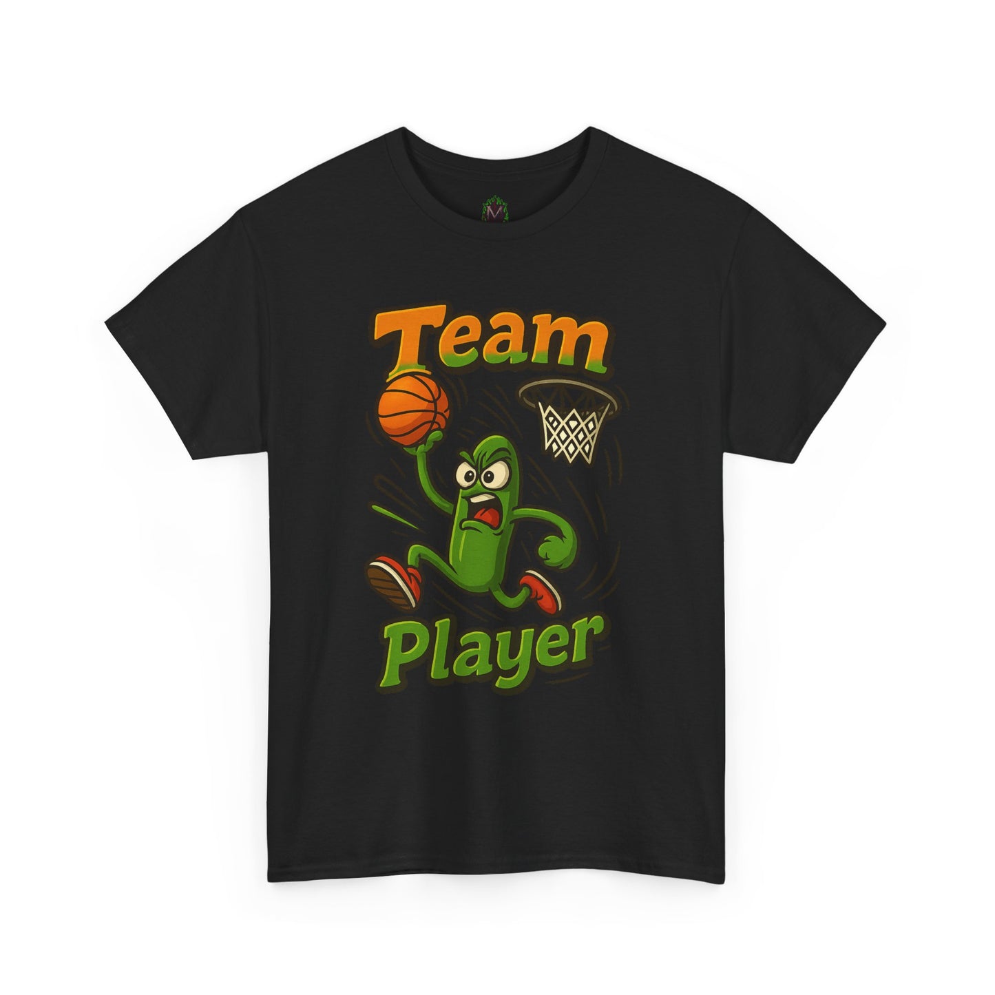 Team Player Basketball T-Shirt — Funny Pickle Mascot Sports Tee