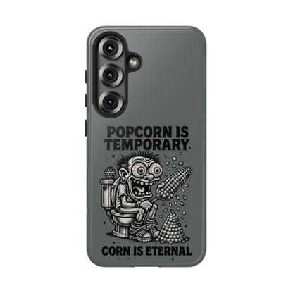 Phone Case — "Popcorn Is Temporary, Corn Is Eternal" Retro Zombie Corn Design
