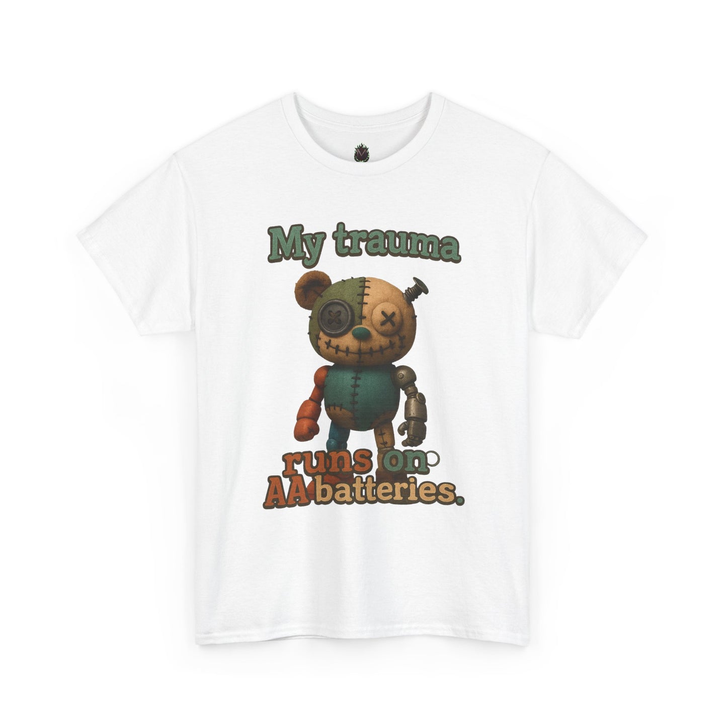 Traumatized Teddy Bear Tee | My Trauma Runs On AA Batteries