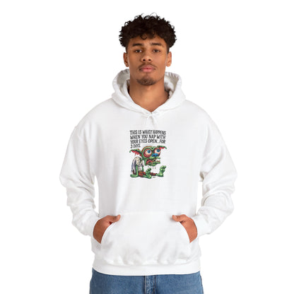 Cute Monster Hoodie with "This Is What Happiness Looks Like When You May Have Your Wings Open..." — Whimsical Gift Pullover