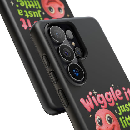 Wiggle It Worm Phone Case — Cute Pink & Green Cartoon iPhone Cover