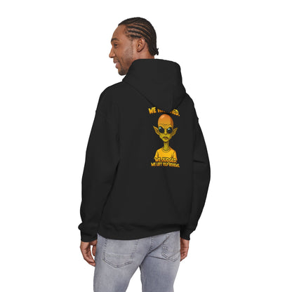 Alien Graphic Hoodie - "We Judged, We’ve Deported" Satirical UFO Sweatshirt
