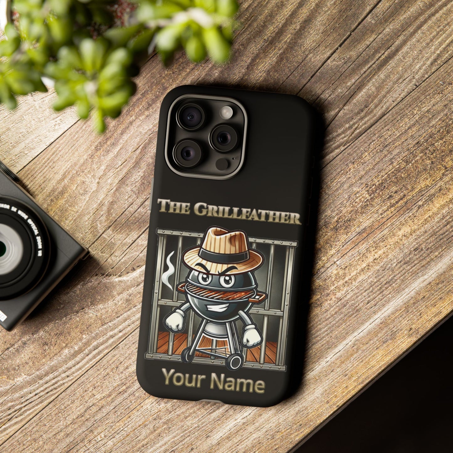 Grillfather Personalized Phone Case — Funny BBQ Smoker Design