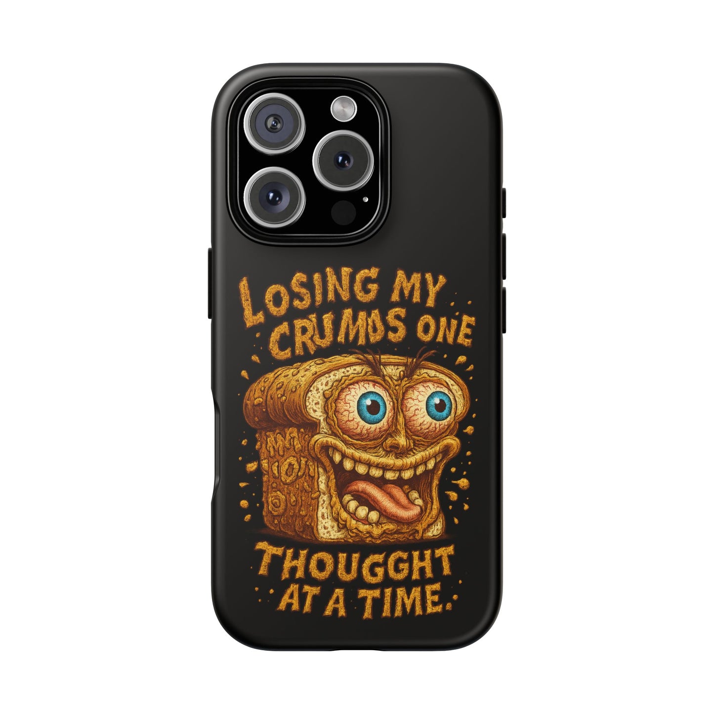 Phone Case — "Losing My Crumbs One Thought at a Time" Funny Retro Bread Illustration