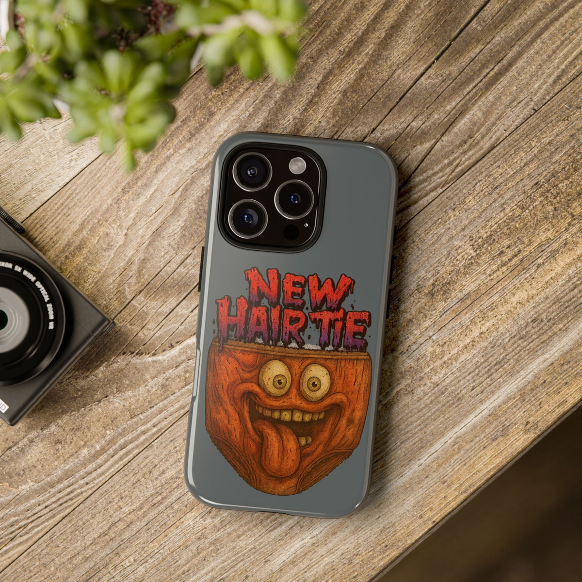 Phone Case — 'New Hairte' Funny Grinning Tongue-Out Monster Design