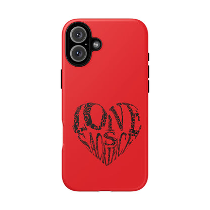Red 'Love Justice' Heart Phone Case — Protective iPhone Cover, Valentine’s Gift