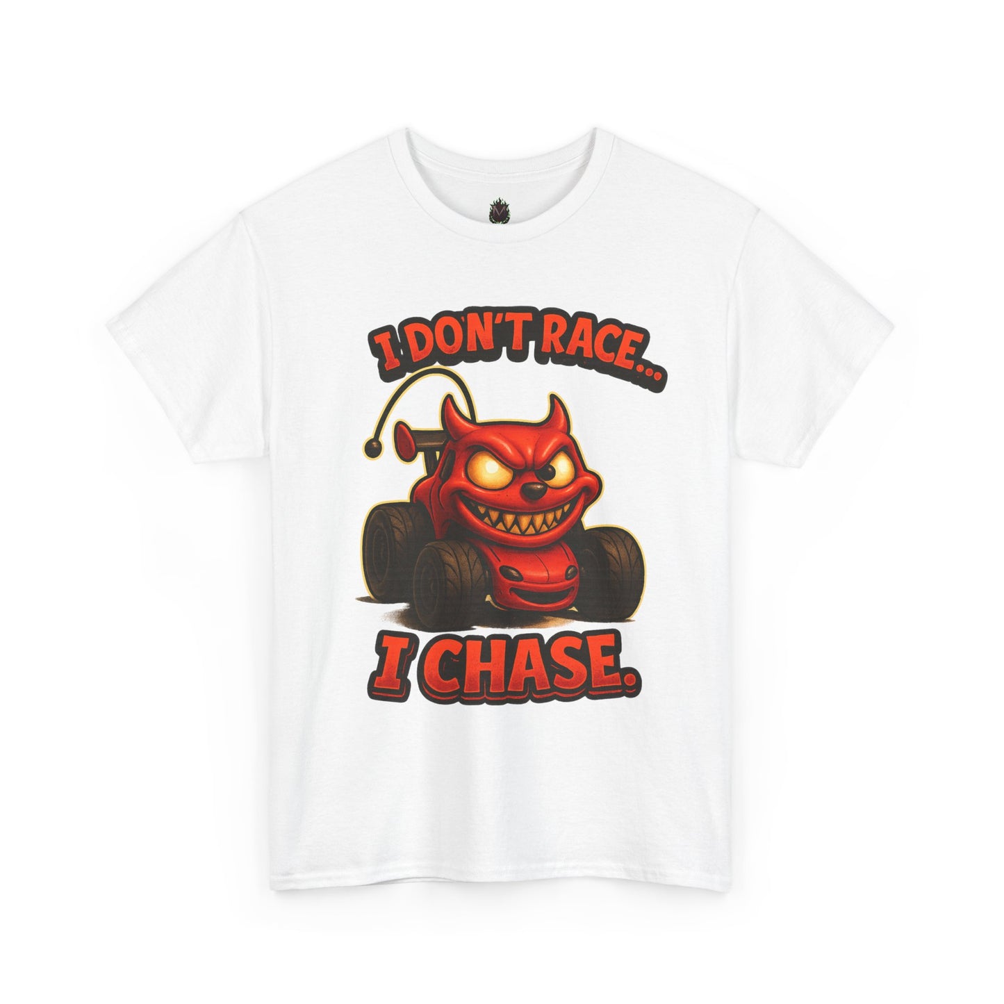 I Don't Race I Chase T-Shirt | Devil Car Cartoon Tee