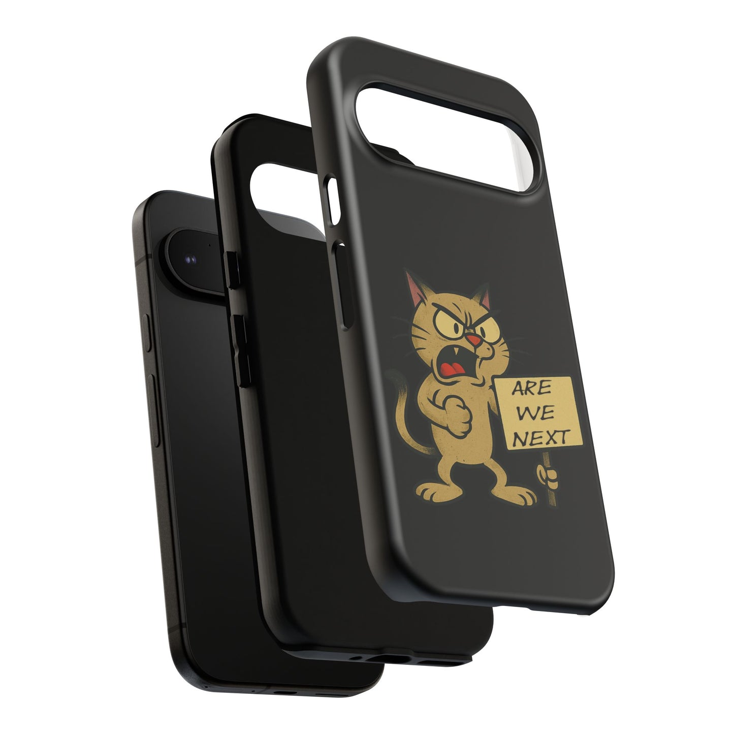 Angry Cat Phone Case — 'Are We Next' Protest Graphic iPhone Case