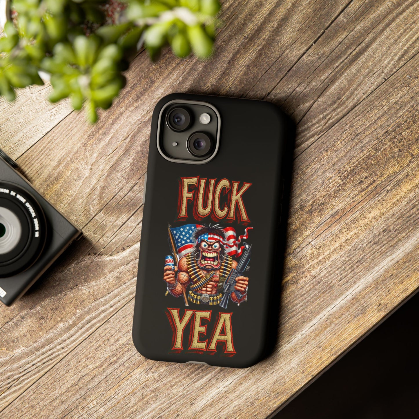 Phone Case — "FUCK YEA" Patriotic Skeleton Soldier Graphic