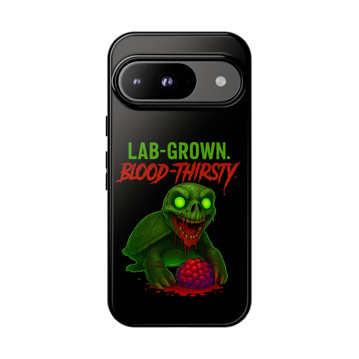 Phone Case — “Lab-Grown. Blood-Thirsty!” Green Monster Horror Design