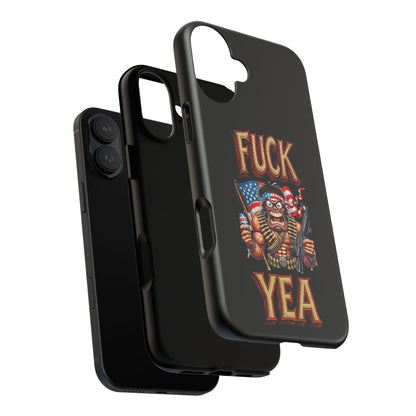 Phone Case — "FUCK YEA" Patriotic Skeleton Soldier Graphic