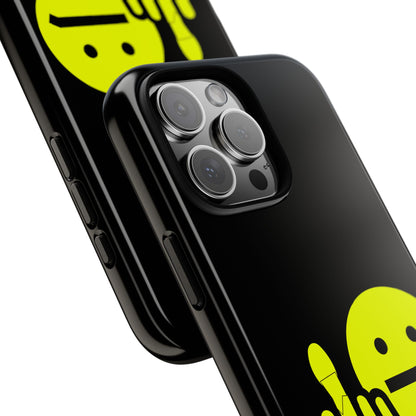 Phone Case — Neon Middle Finger Emoji Graphic