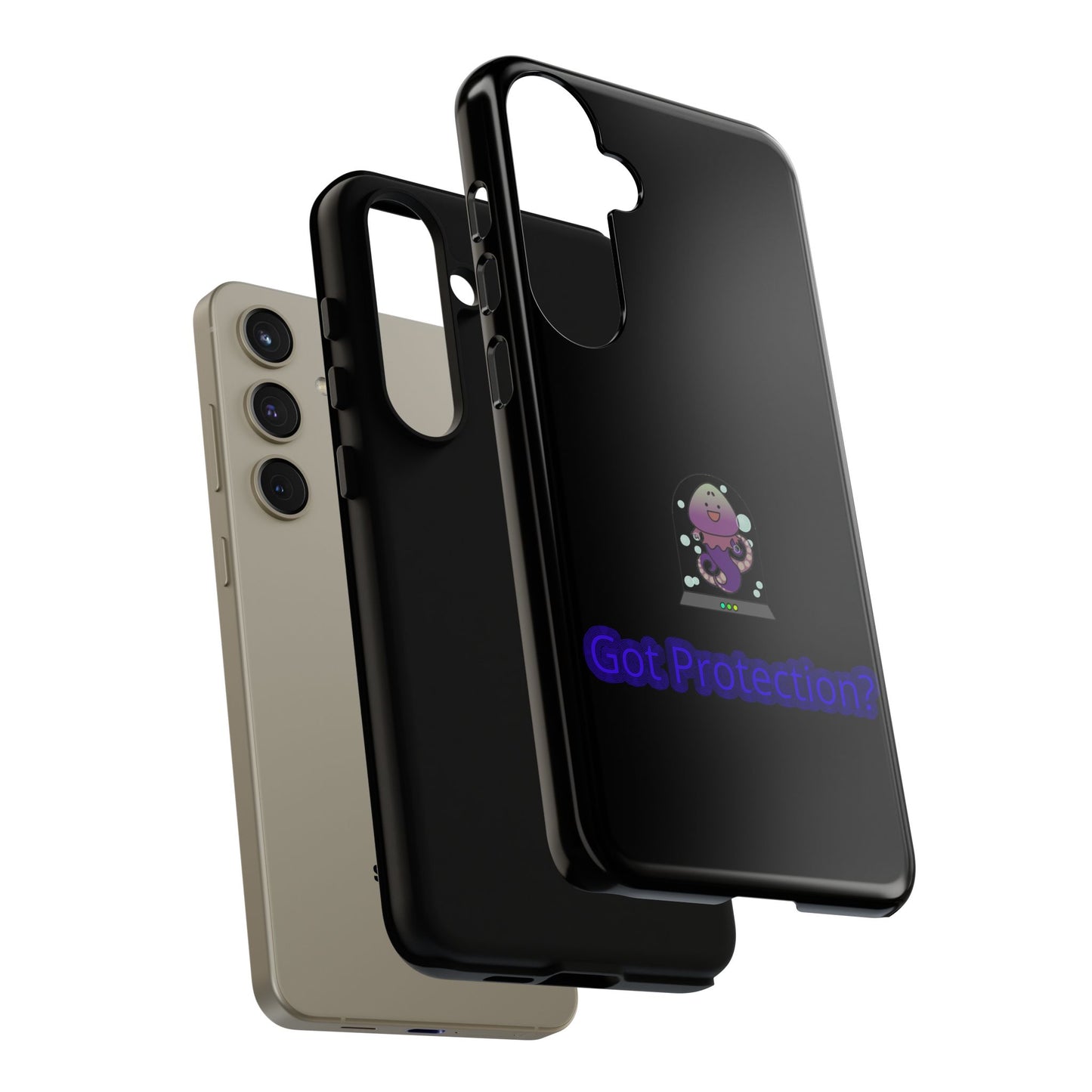 Phone Case — 'Got Protection?' Cute Purple Alien Anti-Shock Protective Cover