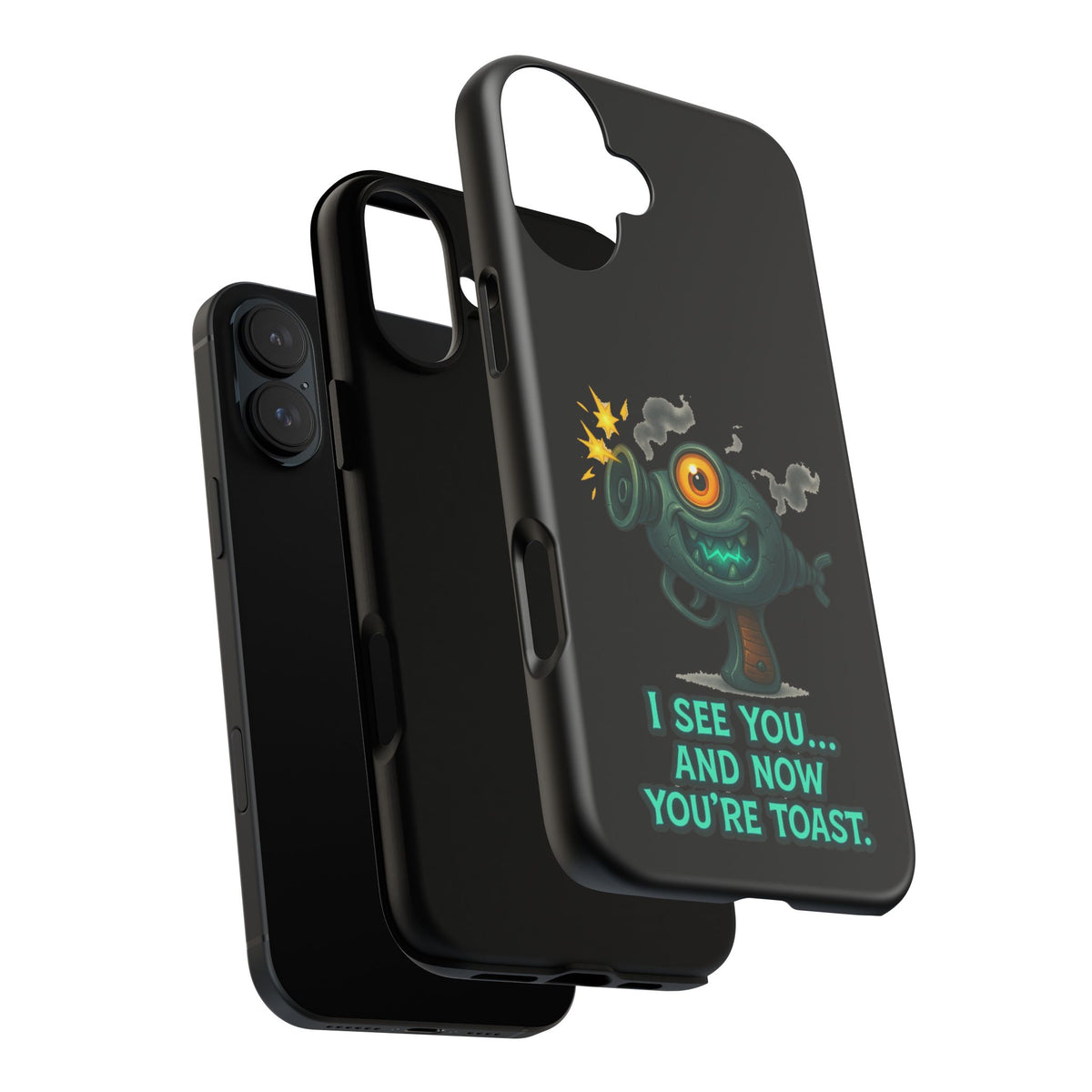 Phone Case — Cute Zombie Blaster Design with "I See You... And Now You're Toast"