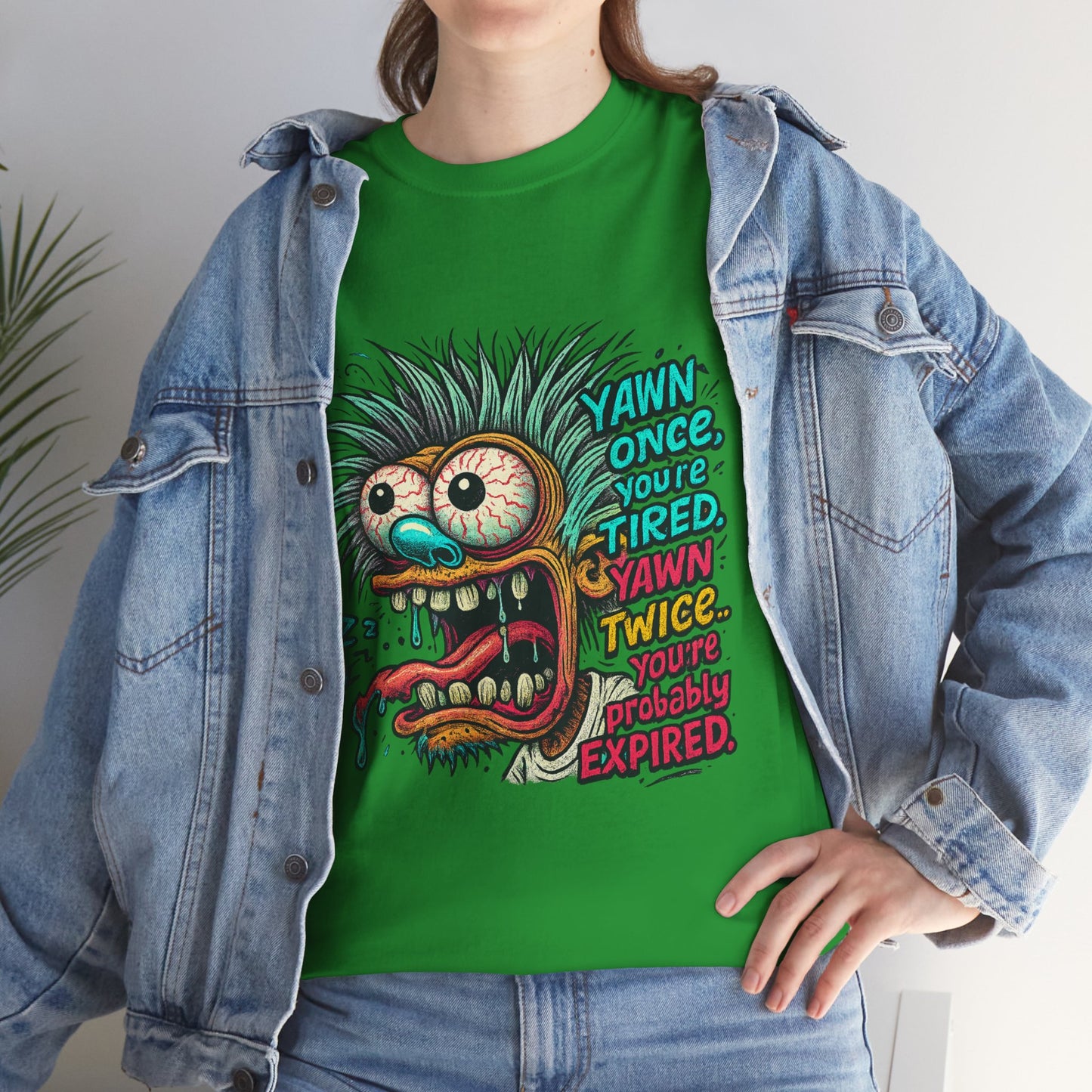 Grotesque Yawning Monster T-Shirt | Cartoon Creepy Illustration
