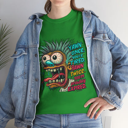 Grotesque Yawning Monster T-Shirt | Cartoon Creepy Illustration