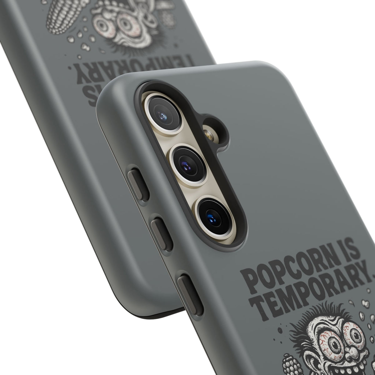 Phone Case — "Popcorn Is Temporary, Corn Is Eternal" Retro Zombie Corn Design