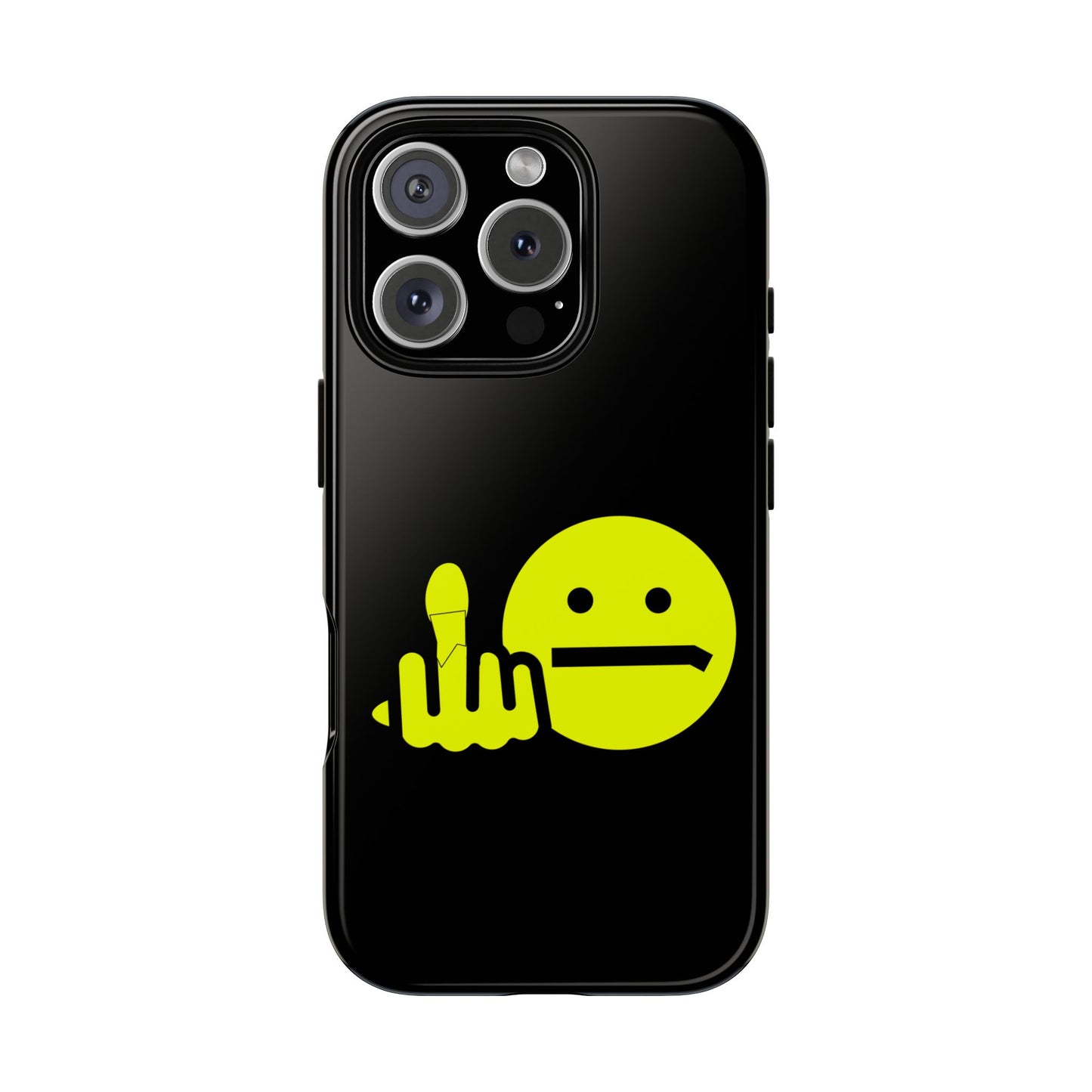 Phone Case — Neon Middle Finger Emoji Graphic