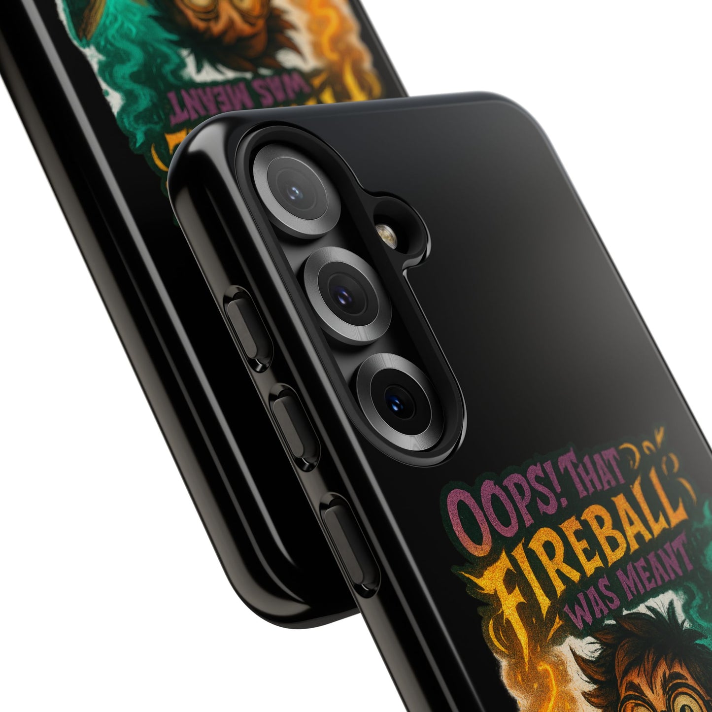 Phone Case — "Oops! That Fireball Was Meant to Be a Friendship Spell" Cute Fantasy Wizard Design