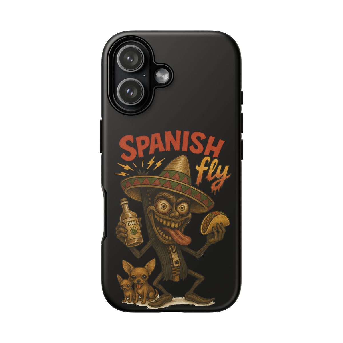 Spanish Fly Tough Phone Case — Retro Skull Sombrero Design