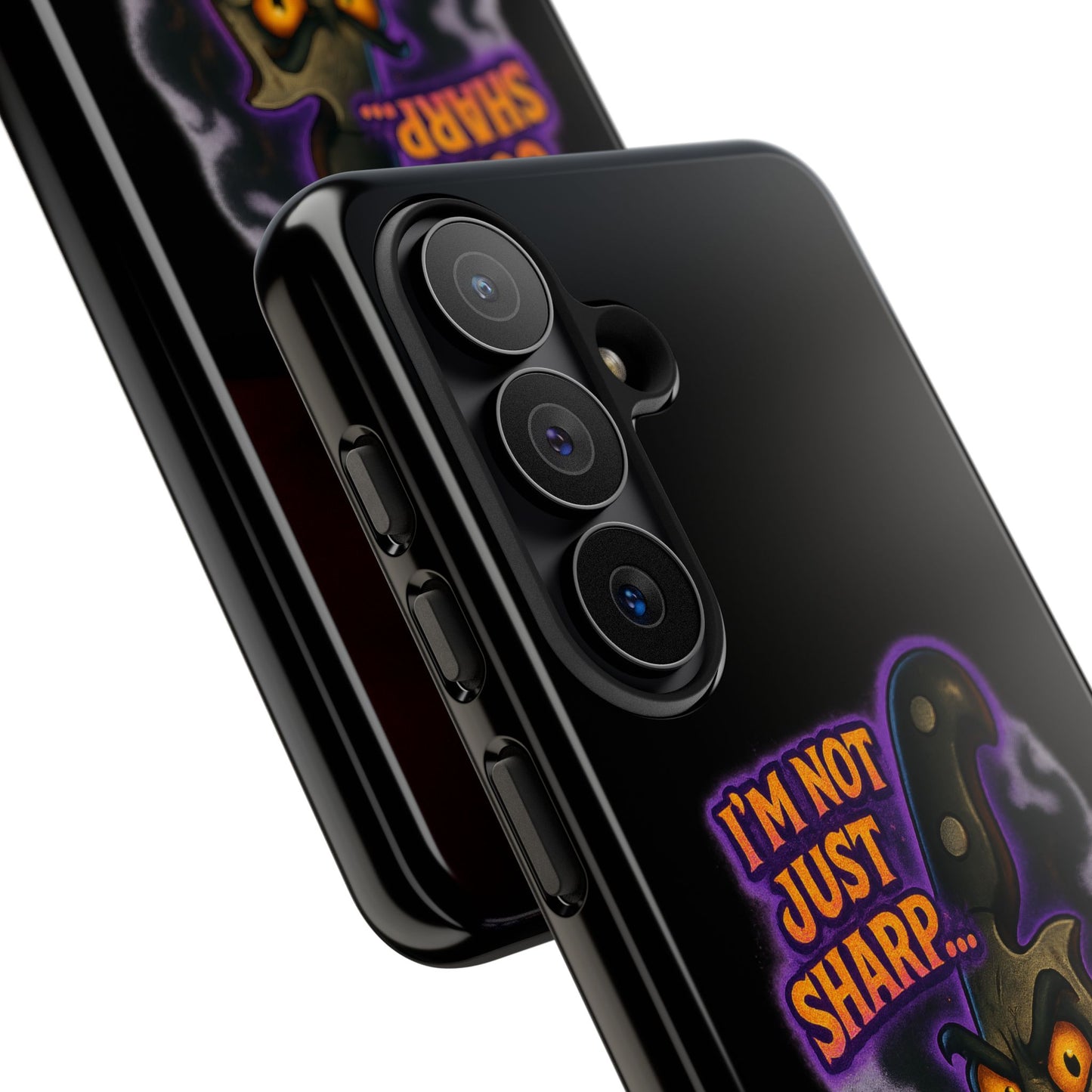 Knife Graphic Phone Case — "I'm Not Just Sharp... I'm Psycho-Sharp" Horror Phone Cover