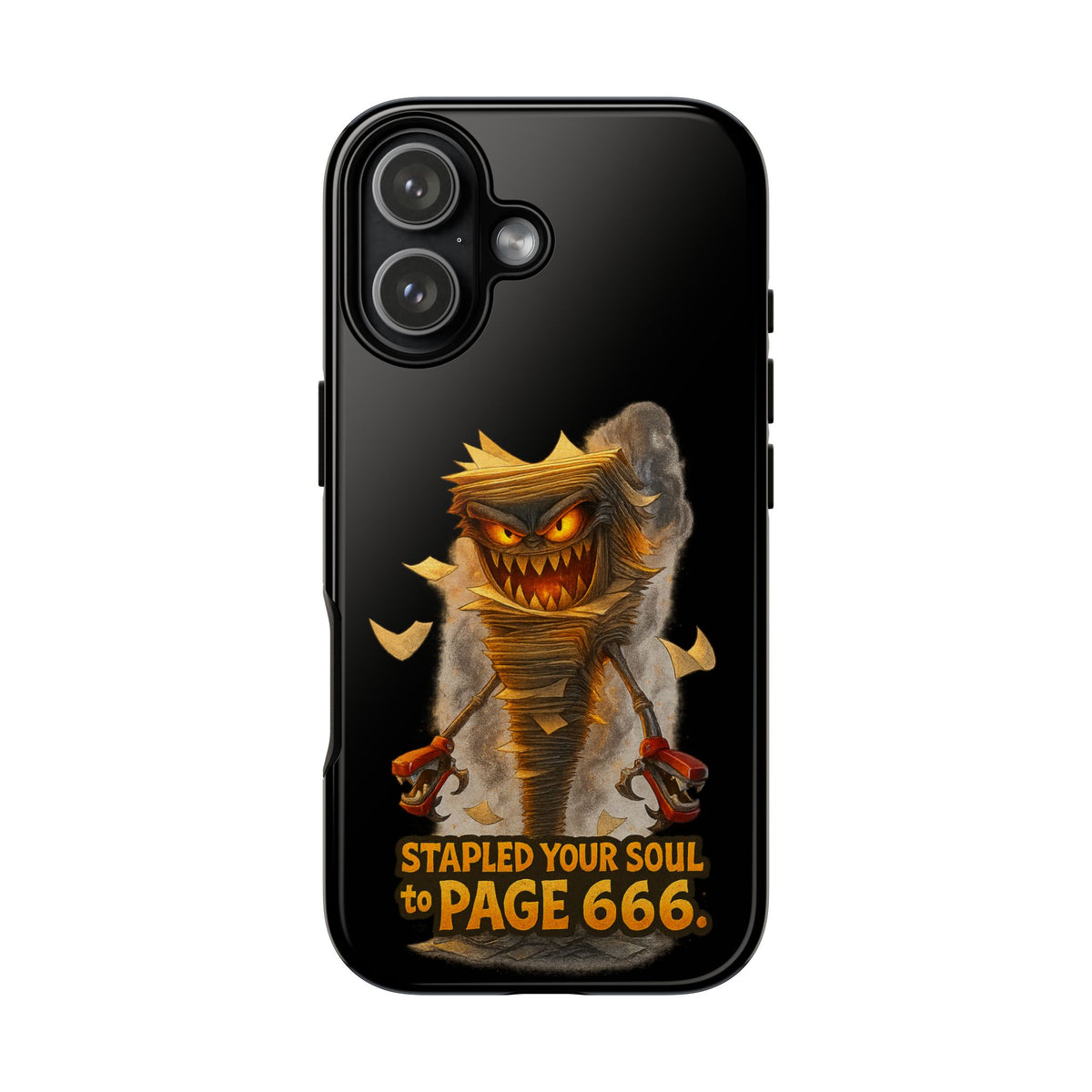 Phone Case — Halloween Mummy Creature “Stapled Your Soul to Page 666” Horror Design