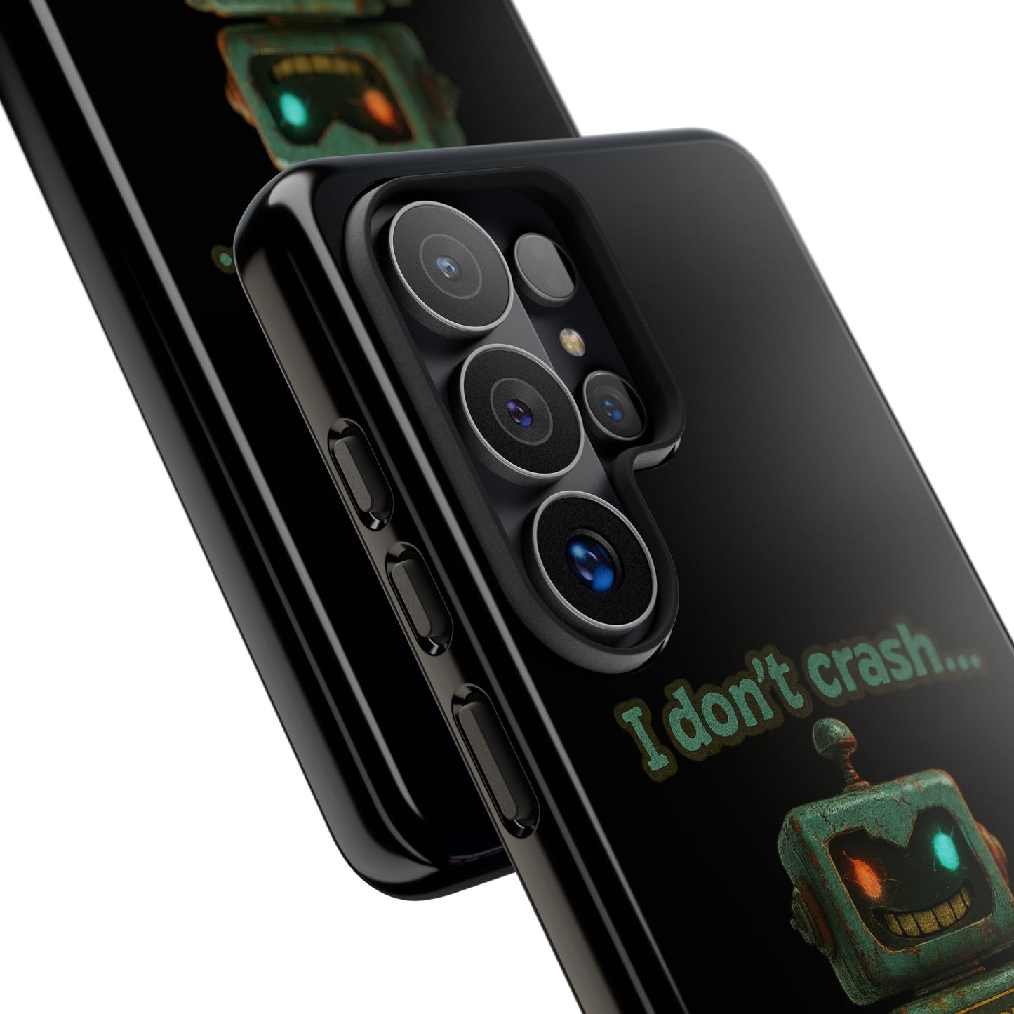 Phone Case — "I Don't Crash... I Recalibrate" Retro Robot Protective Cover