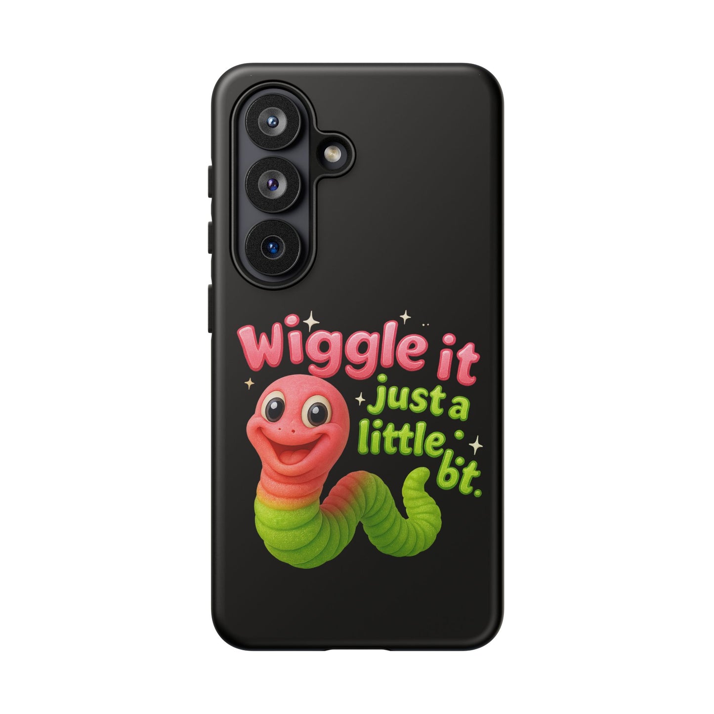 Wiggle It Worm Phone Case — Cute Pink & Green Cartoon iPhone Cover