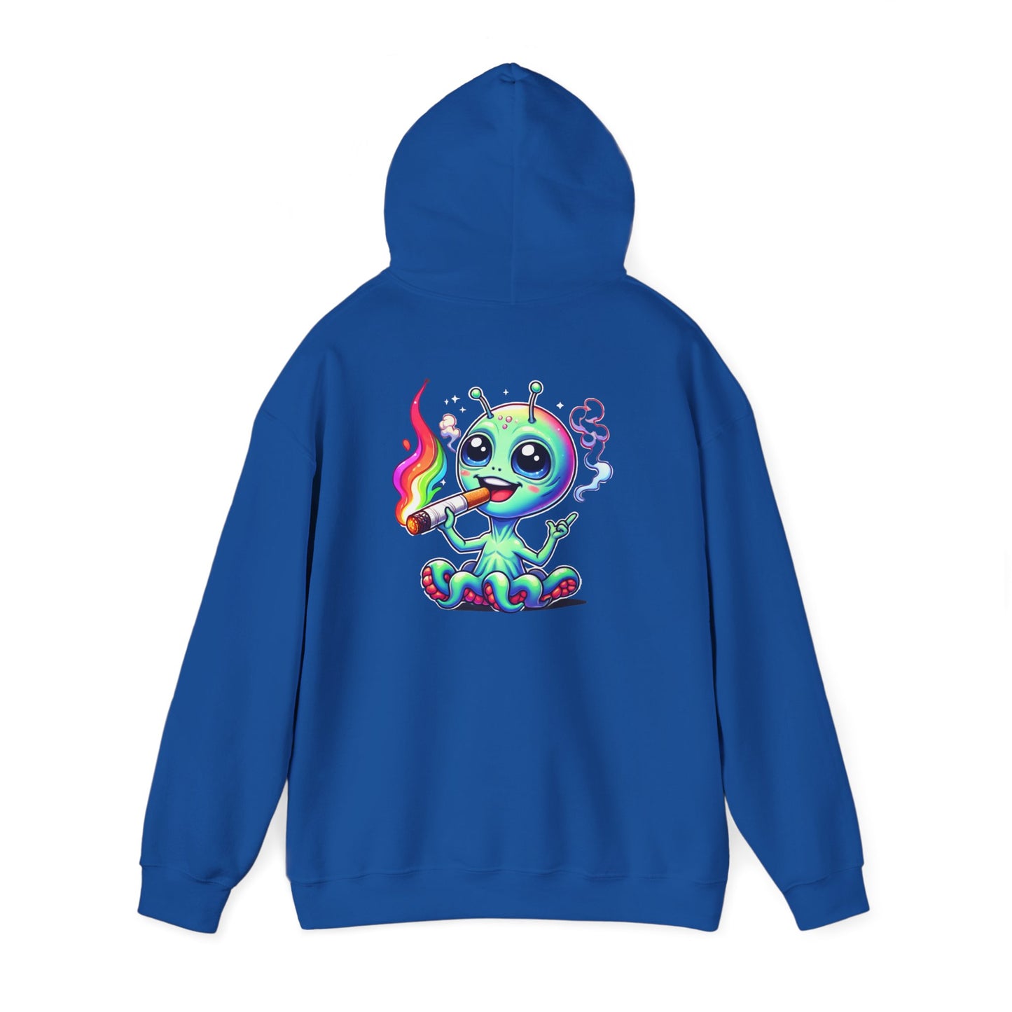 Alien Octopus Hoodie — Cute Rainbow-Smoking Space Creature Sweatshirt
