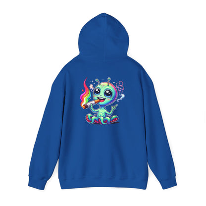 Alien Octopus Hoodie — Cute Rainbow-Smoking Space Creature Sweatshirt