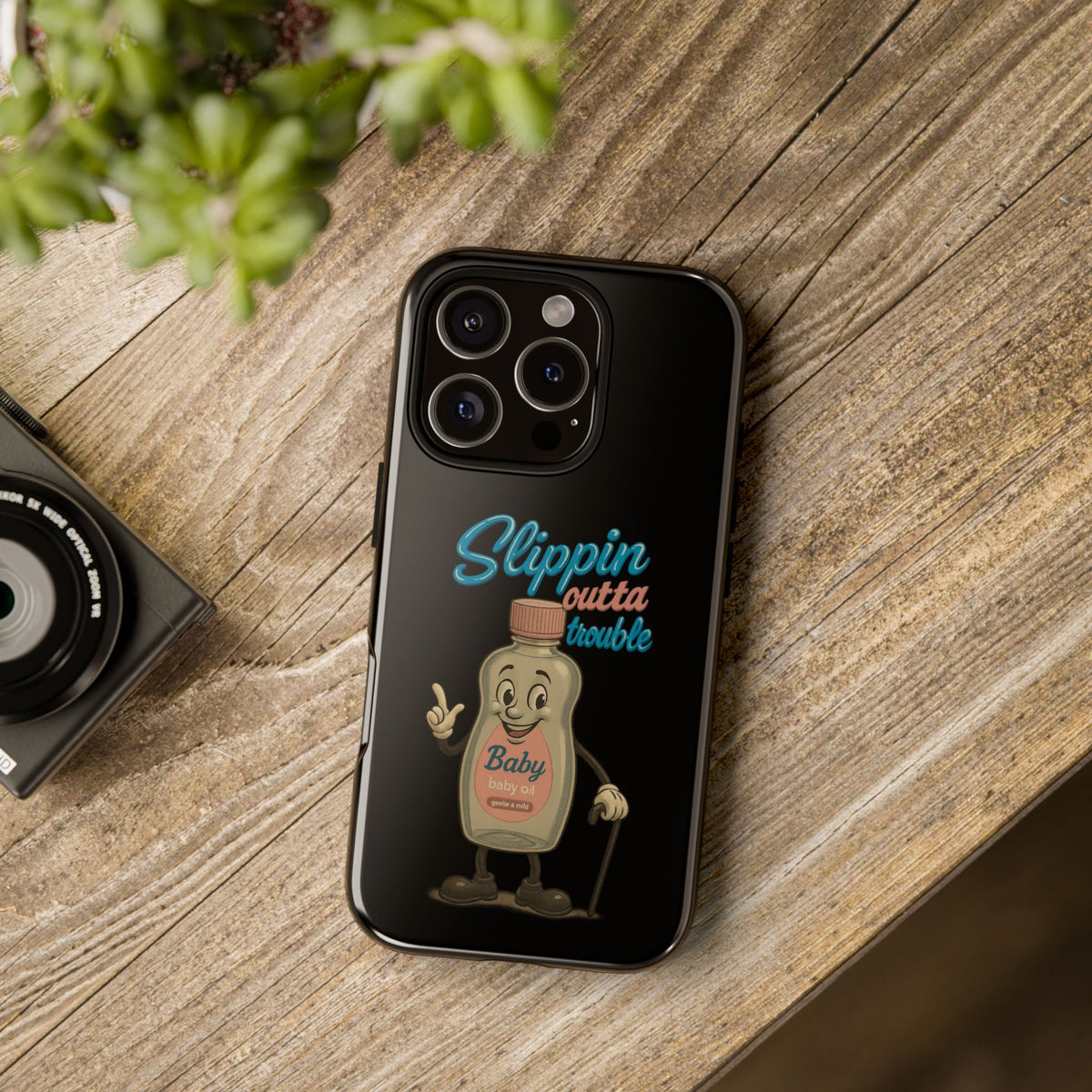 Phone Case — Retro 'Slippin Outta Trouble' Baby Bottle Design