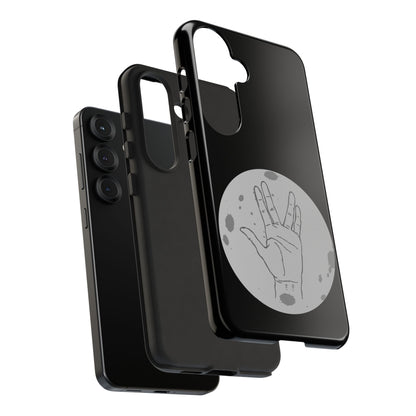 Spock Live Long Phone Case — Vulcan Salute Moon Graphic