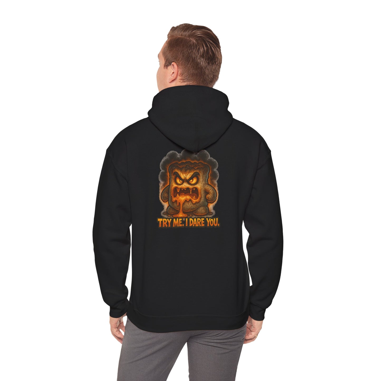 Angry Marshmallow Hoodie - "Try Me I Dare You" Graphic Hooded Sweatshirt