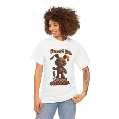 Creepy Bunny Plush I Crave Screams T-Shirt | Halloween Horror Tee