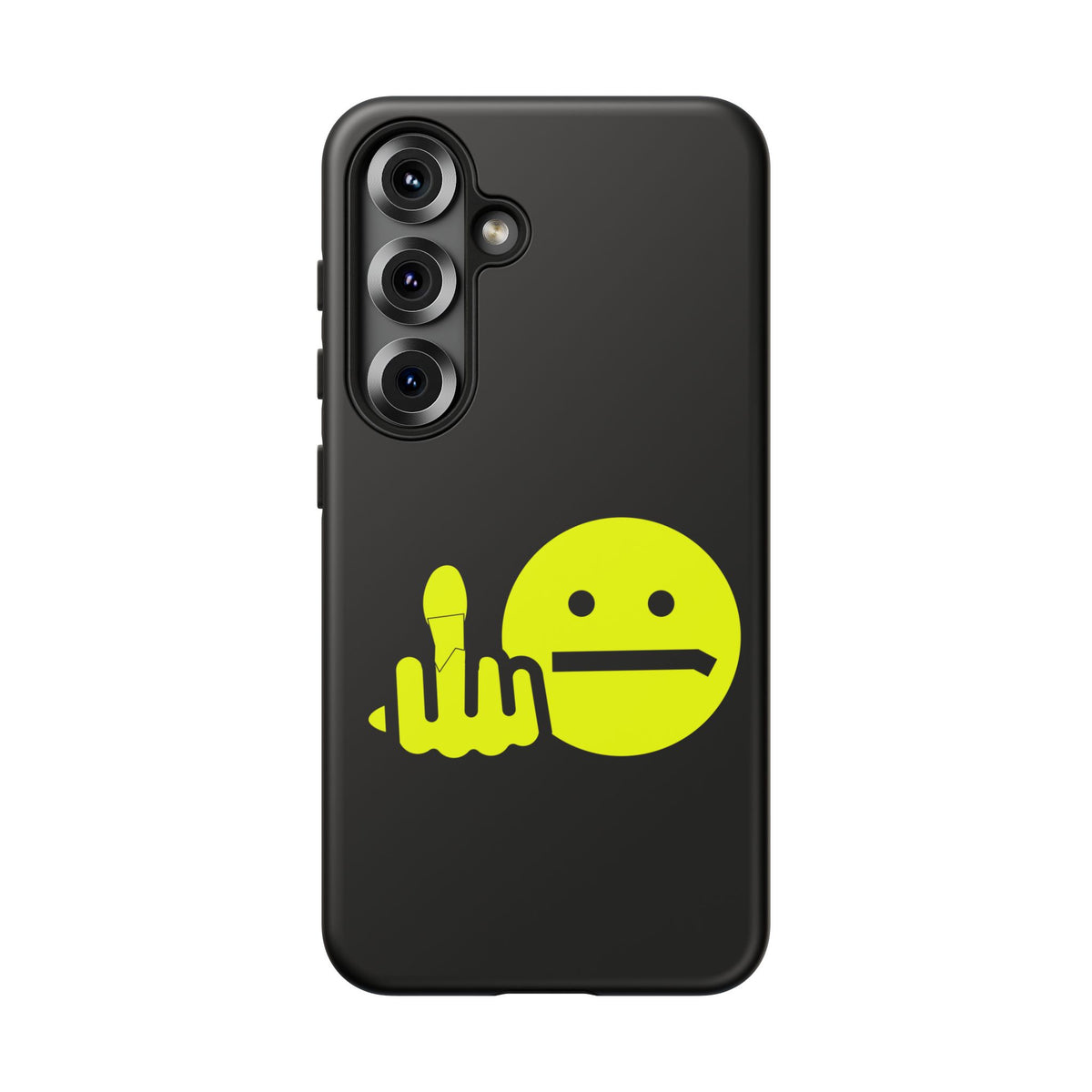 Phone Case — Neon Middle Finger Emoji Graphic