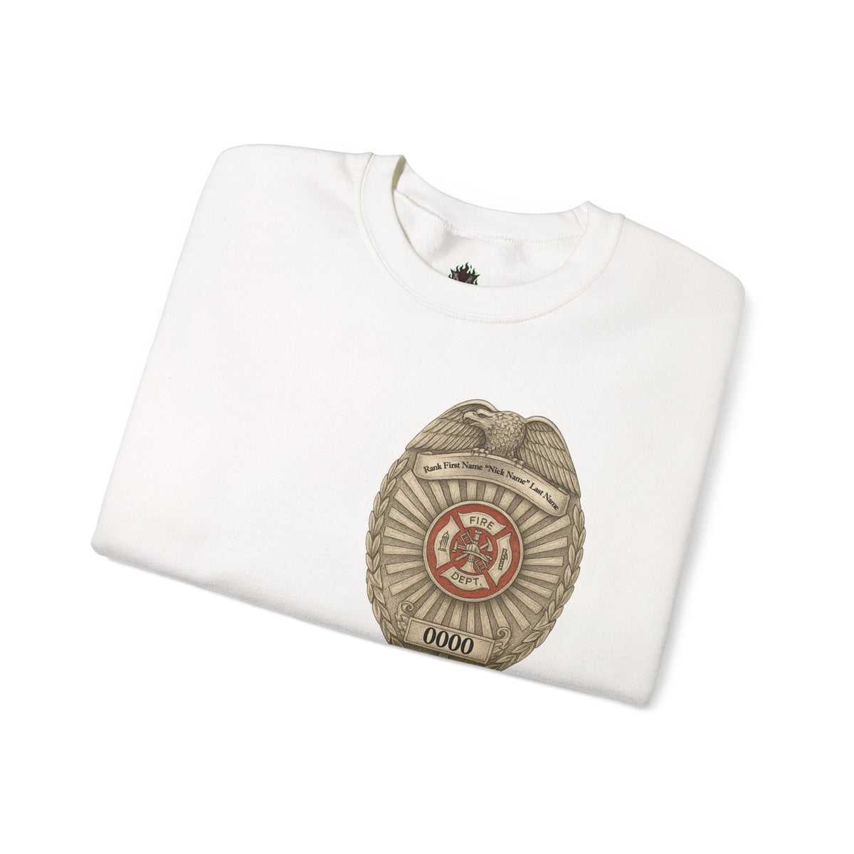 Flames Test Metal Courage Defines the Firefighter Crewneck Sweatshirt
