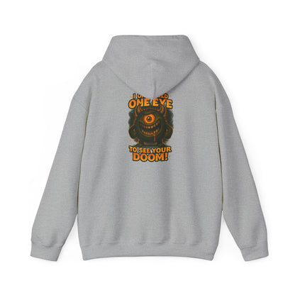 Hoodie — 'I Have One Eye to See Your Doom' Cyclops Horror Graphic Hoodie