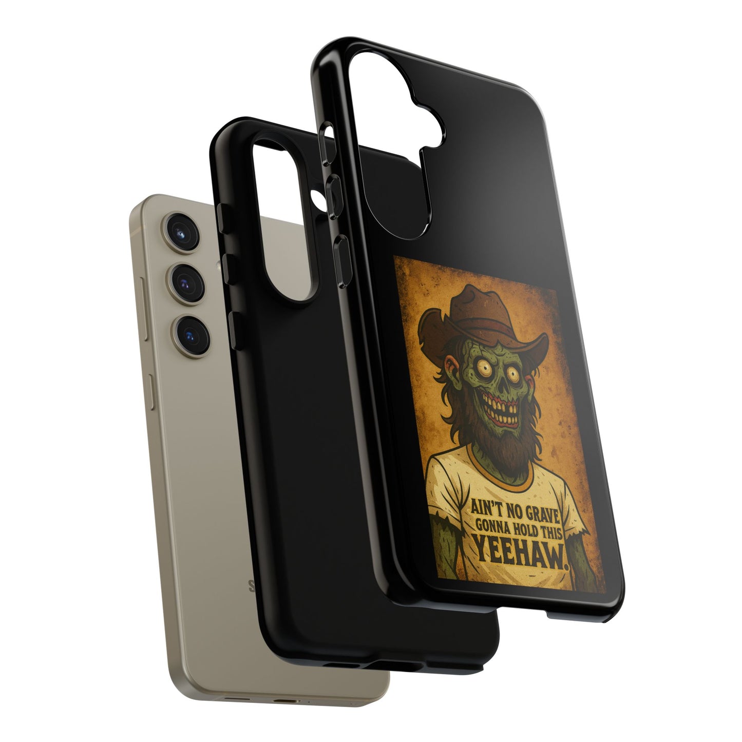 Zombie Cowboy Phone Case — "Ain't No Grave Gonna Hold This Yeehaw" Protective iPhone Cover