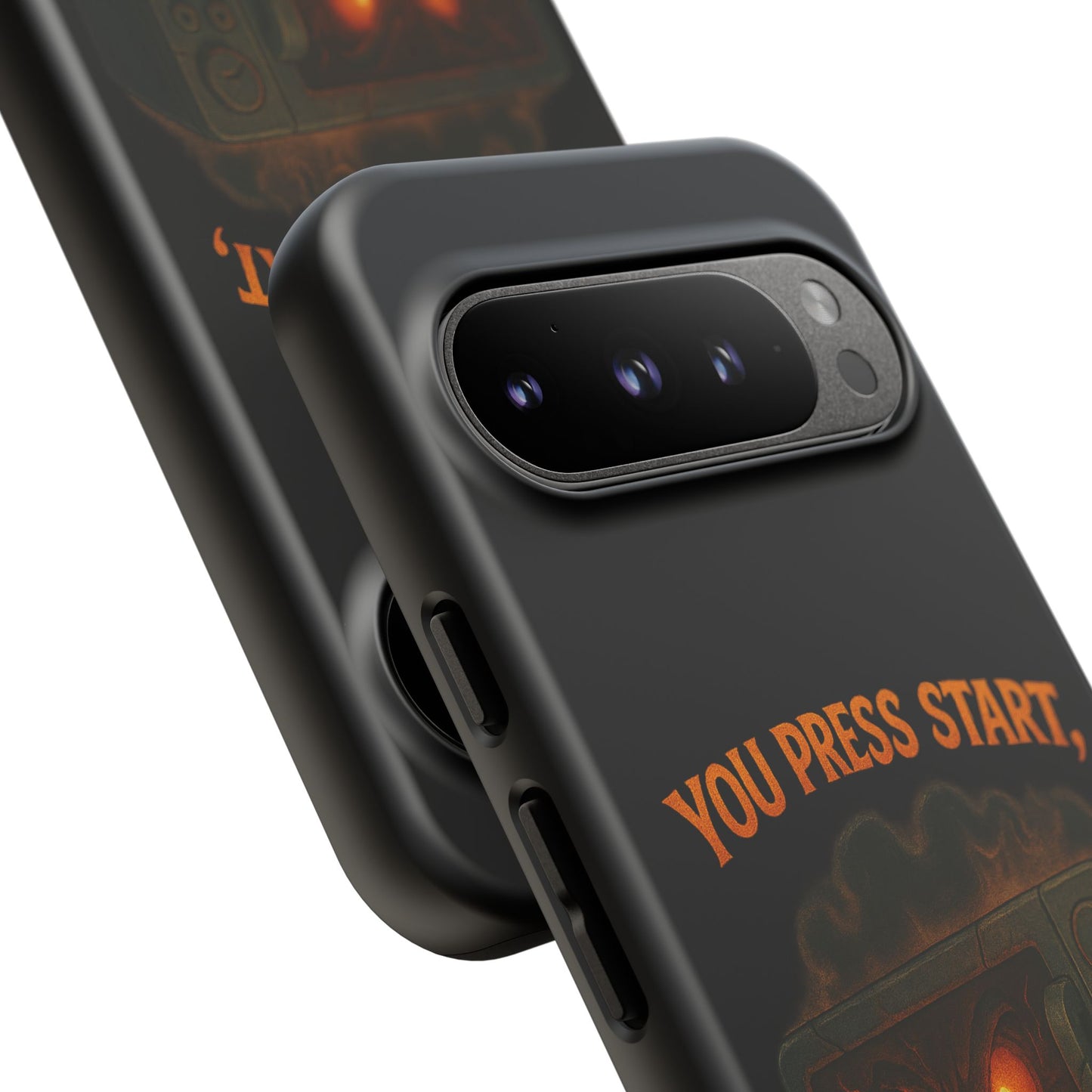 Phone Case — "You Press Start, I Press Scream" Spooky Retro Game Controller Design