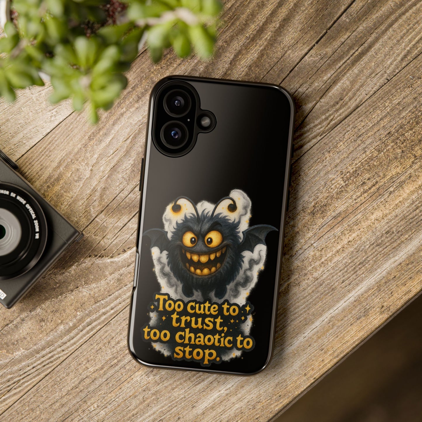 Phone Case — 'Too Cute to Trust, Too Chaotic to Stop' Mischievous Monster Protective Cover