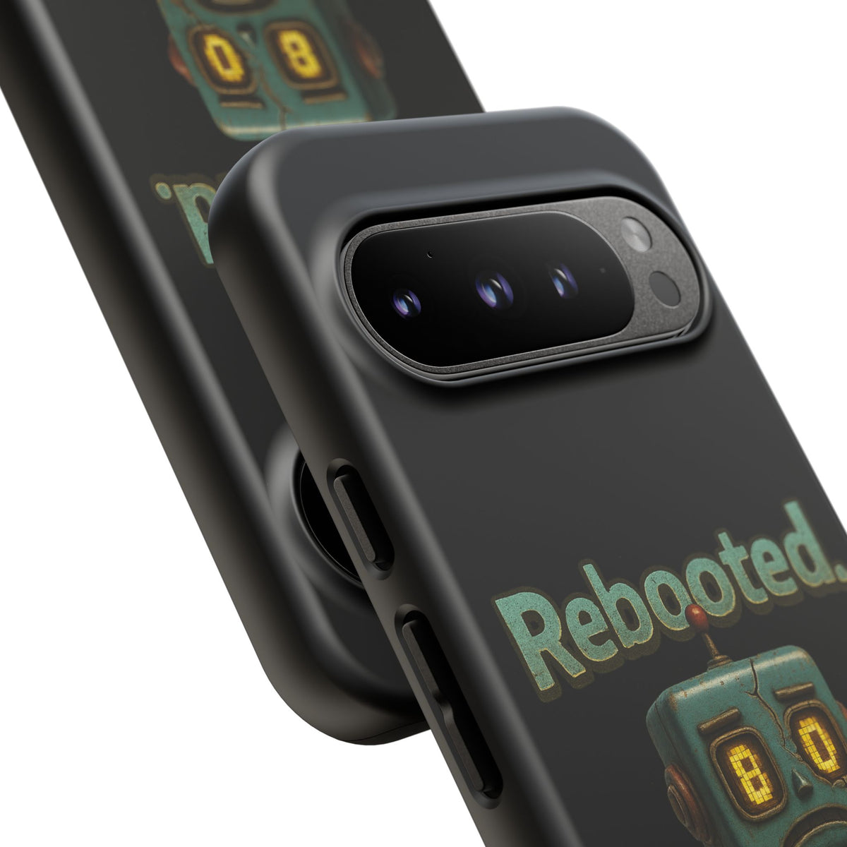 Phone Case — 'Rebooted. Still Awkward.' Retro Robot Protective Cover