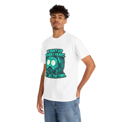 Glowing Panic Fish Tee | I Light Up When I Panic Graphic T-Shirt