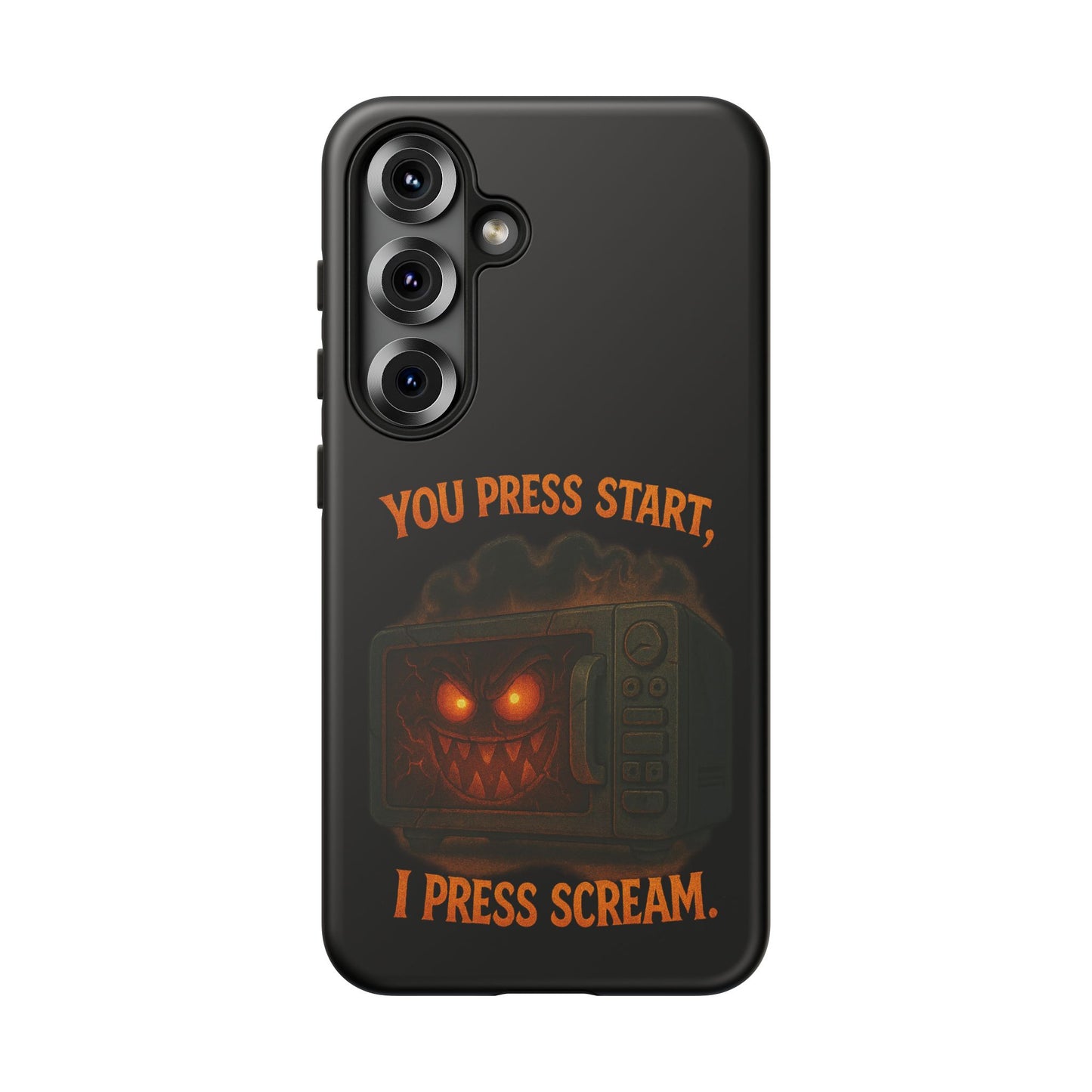 Phone Case — "You Press Start, I Press Scream" Spooky Retro Game Controller Design