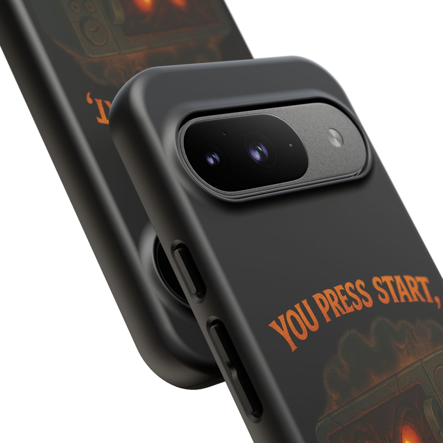 Phone Case — "You Press Start, I Press Scream" Spooky Retro Game Controller Design