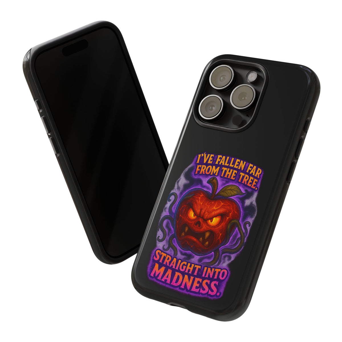 Phone Case — 'I've Fallen Far From the Tree, Straight Into Madness' Pumpkin Horror Design