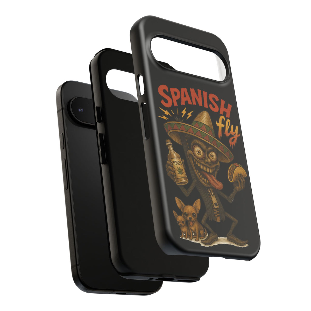 Spanish Fly Tough Phone Case — Retro Skull Sombrero Design