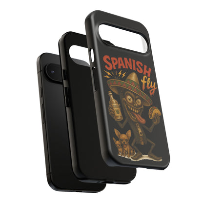 Spanish Fly Tough Phone Case — Retro Skull Sombrero Design