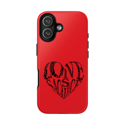Red 'Love Justice' Heart Phone Case — Protective iPhone Cover, Valentine’s Gift
