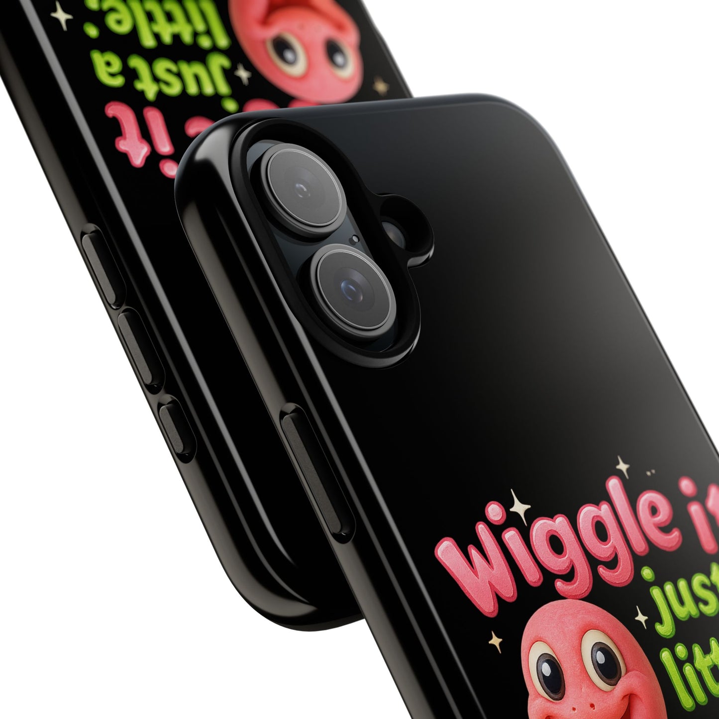 Wiggle It Worm Phone Case — Cute Pink & Green Cartoon iPhone Cover