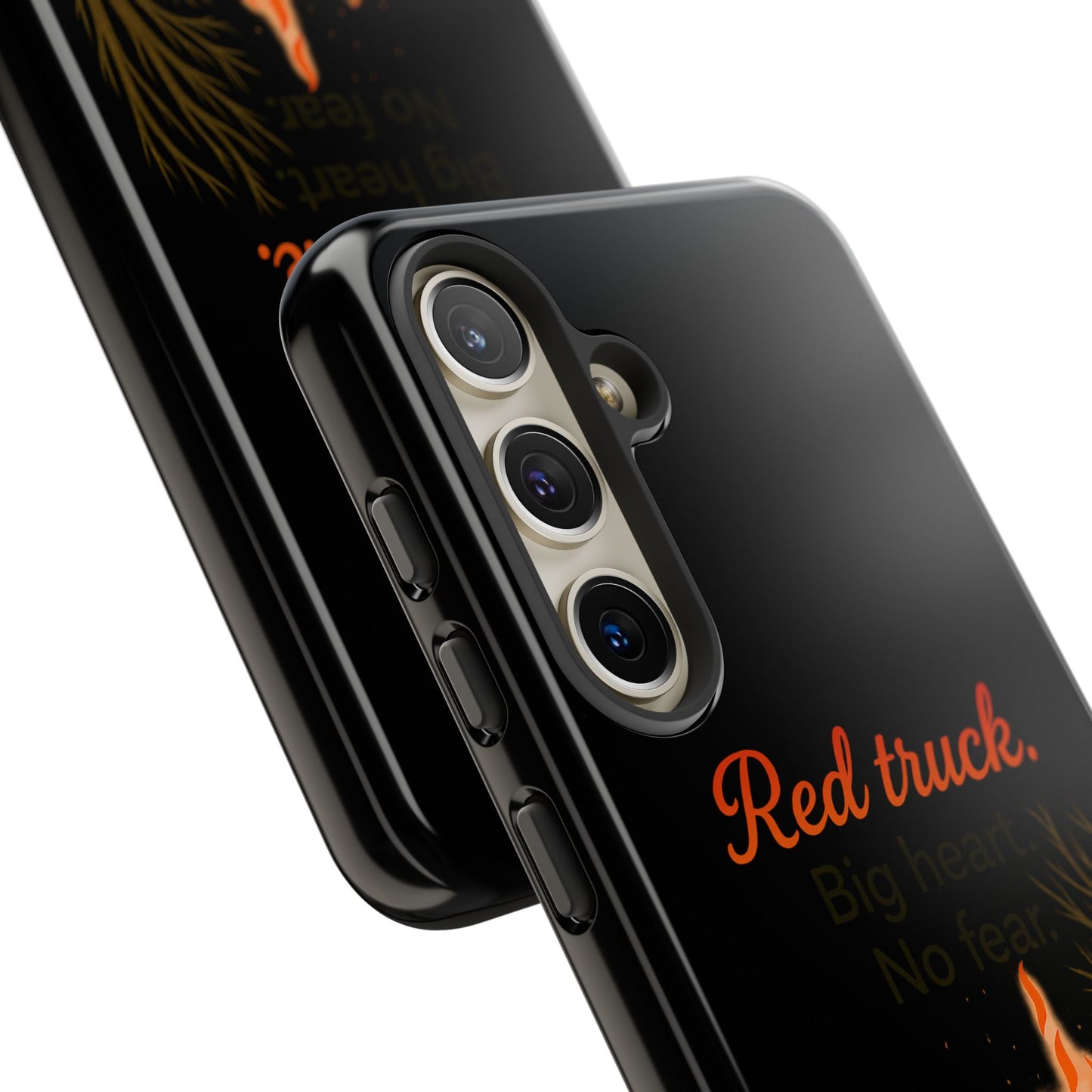 Phone Case — 'Red truck' Fire Truck Design, Vintage Firefighter Gift